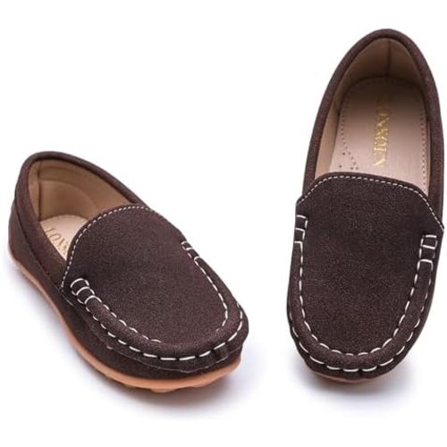 LONSOEN Boys Girls Loafers Casual Dress Shoes Boat Toddler Little Kid
