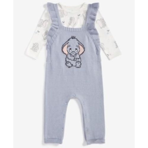 Baby Girls Dumbo Knit Shirt & Overalls 2-Pc Set