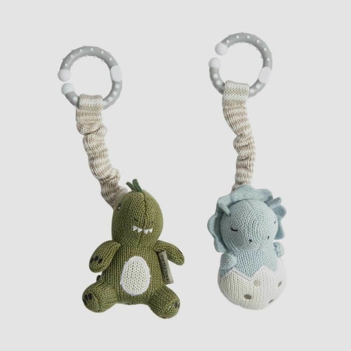 Living Textiles Dinosaurs Stroller Toys Set of 2