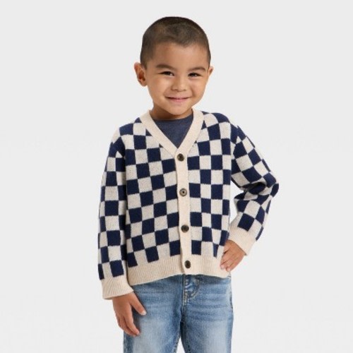 Toddler Boys' Cardigan Sweater - Cat & Jack™ Navy Blue 12M
