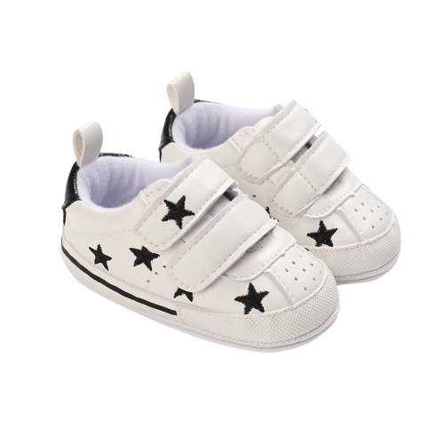 Mgmyaa Unisex Kids Casual Crib Shoes Hook & Loop Round Toe Slip-Resistant Adjustable Straps Flat Heel for Babies Ages 0-1