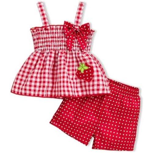 Toddler Girl Clothes Baby Girl Summer Outfits Ruffle Sleeveless Shirts Linen Tops Shorts Set for Girl Clothing