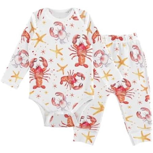 vvfelixl Baby Bodysuits Pants Sets White Gooses Long Sleeve Baby Clothes for Boys Girls 0-24M