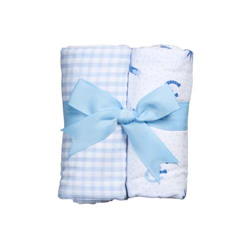 Cowboy Set of Two Burps, Blue by 3 Martha's