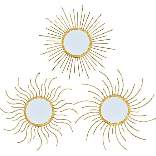 Mirror Decor Sunburst Mirrors Metal Sun Mirror Wall Decor Wall Mirror Home Decorative Wall Art for Living Room Bedroom Entryway