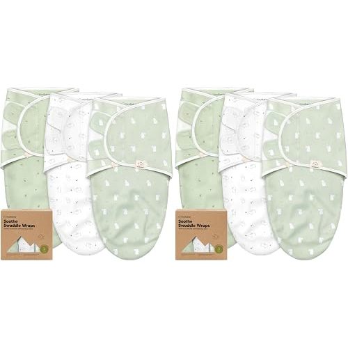 KeaBabies 6-Pack Baby Swaddle Sleep Sacks - Organic Swaddles for Newborns, Infant 0-3 Months, Baby Girls, Boys, Soft & Snug Newborn Sleep Sack, Nursery Swaddling Blankets (Bunnies, OS)