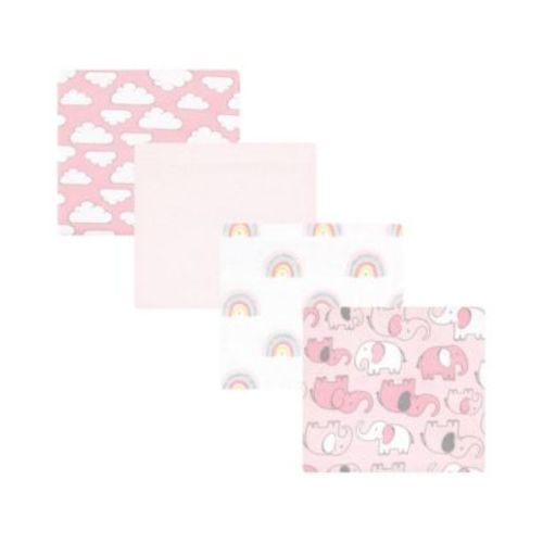 Girls 4Pk Flannel Receiving Blanket (Cotton Poly)