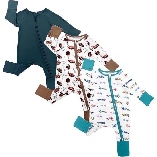 Bow Dream Baby Boy Romper Jumpsuit Bamboo Rayon Baby girl Clothes Baby Romper Clothing Newborn-24 Months Deep Green Car Rugby 6-12 Months