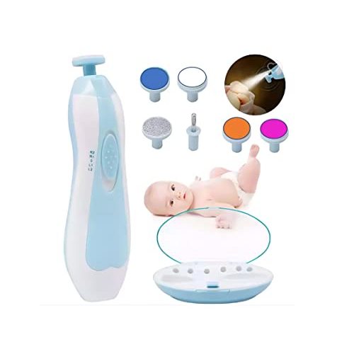 Drarif Baby Nail Trimmer Electric 14 in 1 Manicure Set with four Extras Safe Baby Nail File Kit Portable Quite with LED light. Electric Nail File Baby Finger or Toe Nails, for Baby as well as Mothers. | Good for Baies as well as mothers, Fingers and to...