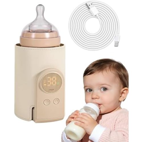 Umimile Portable Bottle Warmer for Travel – Heats the Bottle Directly—No Pouring, Fast Heating Baby Bottle Warmer on The Go, 6 Temp Settings & Auto Keep-Warm,Fits 2.5-3.3in Bottles (6000mAh)