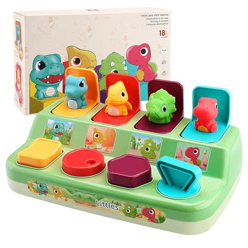 Aiqi Interactive Pop Animal Up Pals Baby Toy,Cause and Effect Toy,Early Learning Infant Toys for Sorting Colors,Montessori Developmental Activity Toys for Babies,Toddlers,Boys Girls 9 12 18+ Months