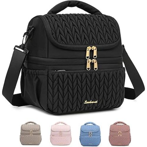 Breastmilk Cooler Bag - Large Capacity 12L & 10-Hour Insulated Bottle Cooler Bag with Detachable Divider for Tall Baby Bottles | Dual Deck Lunch Box for Women | Breast Pump Bags for Work