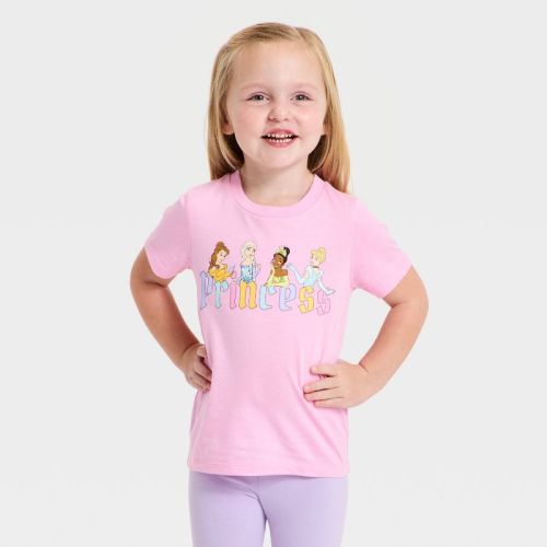 Toddler Girls' Disney Princess Castle T-Shirt - Pink 3T