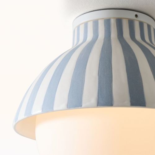 West Elm x PBK Striped Ceramic Flush Mount (12")