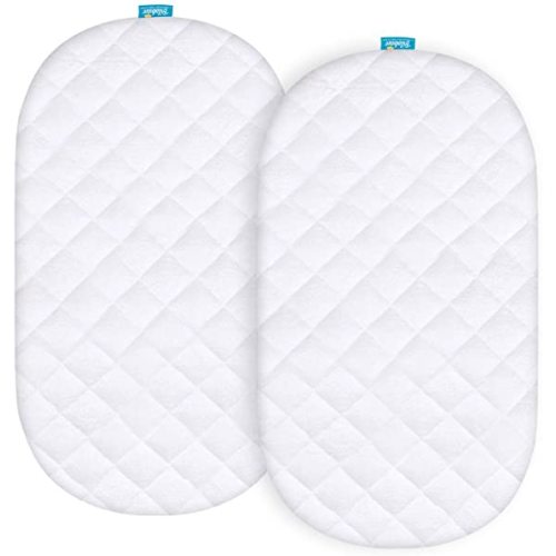 Waterproof Bassinet Mattress Pad Cover Compatible with Graco Sense2Snooze Bassinet, 2 Pack, Ultra Soft Surface, Breathable and Easy Care