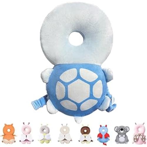 Baby Head Protector Backpack for Falling Crawling and Walking Toddler Essentials Infant Toys Helmets Baby Lover Gifts for 0.5-2 Years 6-12 Months (Blue, Turtle)