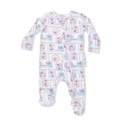 2-Way Zip Ruffle Footie, Julep's Floral Patchwork