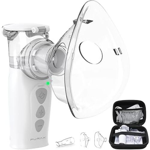 Portable Nebulizer for Adults & Kids, Auto-Cleaning Rechargeable Handheld Mesh Nebulizer Machine, Travel & Home Use, Fast Relief for Breathing Problems, Ultra Quiet