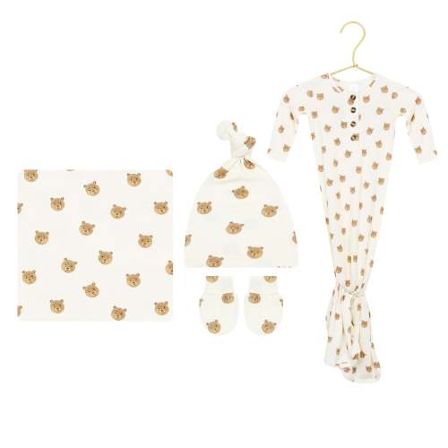 Teddy Newborn Hat Bundle (Gown)