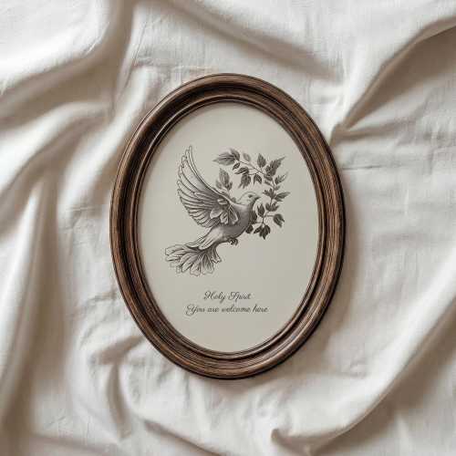 Christian Wall Art, Holy Spirit You Are Welcome Here, Dove Sketch - Vintage Inspired Digital Download)