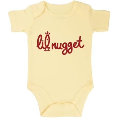 Little Nugget Bodysuit Baby Funny Lil Nugget Baby Bodysuit Chicken Bodysuits Boy Girls Clothes