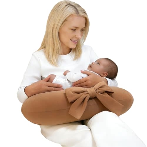 Nursing Pillow, U-Shaped Breastfeeding Support Cushion for Bottle & Breast Feeding (Brown)