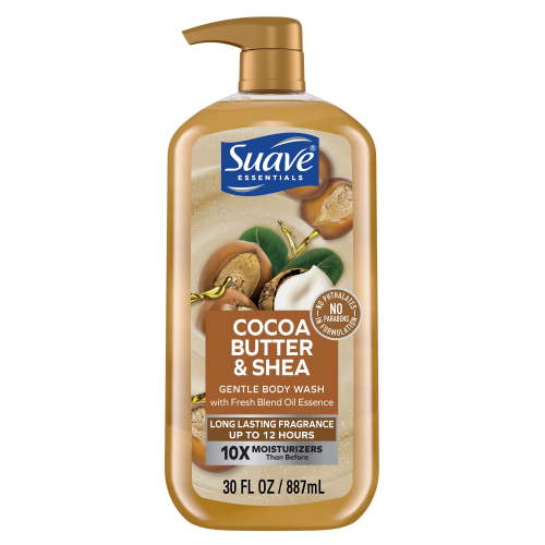 Suave Essentials Gentle Body Wash, Cocoa Butter & Shea, 30 oz
