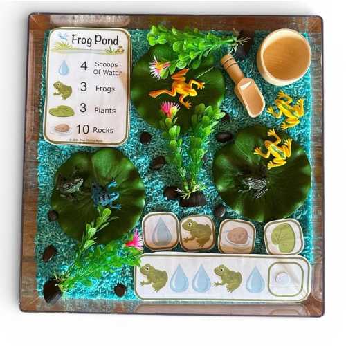 Frog Pond Sensory Bin Kit | Nature Habitat Play | Montessori Preschool Activity | Fine Motor Toy