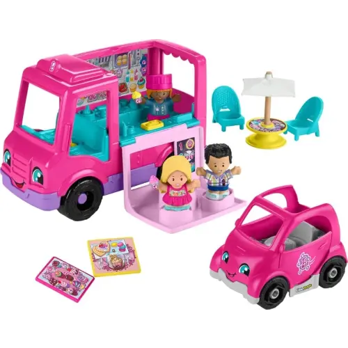 Fisher-Price Little People Barbie Toddler Toy Cupcake Truck Musical Playset with 9 Pieces for Pretend Play Kids Ages 18+ Months (Amazon Exclusive)