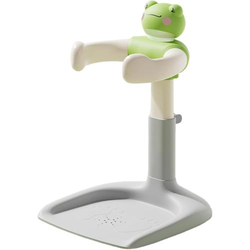 Baby Shower Stand with Anti-Slip Base, Adjustable Height Baby Shower Standing Support, Portable Toddler Bath Stand for Infants 6-36 Months, Toddler Stands up Shower (Green+Grey)