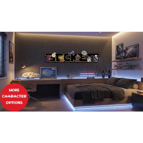 Disney Star Wars Characters Custom Kids Nursery Young Room Door Baby Yoda Wooden Wall Art Signs