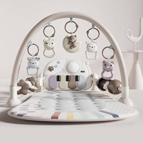 Baby Gym Mat with Detachable Piano for Babies 0-3 6-9 12 Months