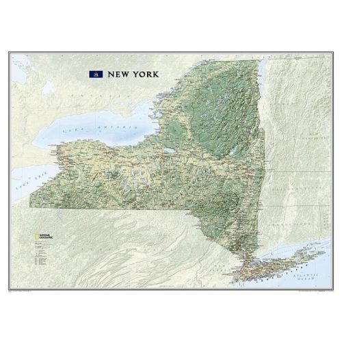 New York Wall Map by National Geographic - The Map Shop