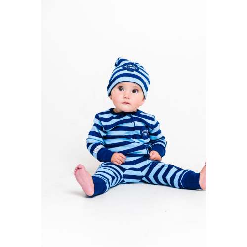 No Greater Love Blue Footless Onesie Cotton – Holy Pals