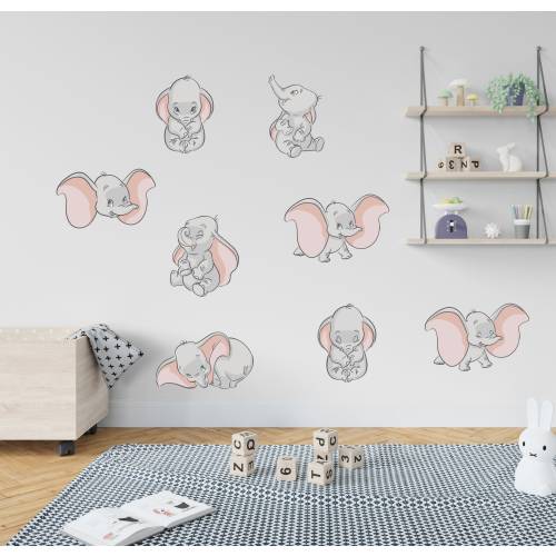 Dumbo 8 Characters Set Wall Sticker Decal Nursery Kids Home Decor Wall Art