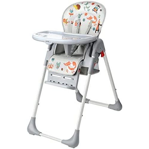 3-in-1 Baby High Chair, LIVINGbasics Foldable Dining Booster Seat with Storage Basket, 6-Position Adjustable Seat Height, 3-Position Adjustable Food Tray