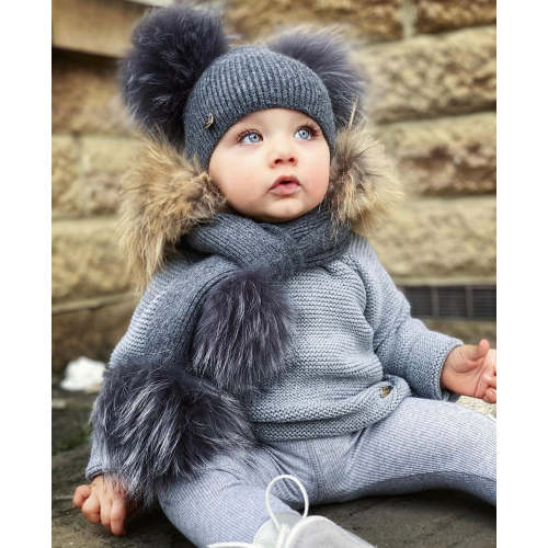 MI LOVES Signature Kids Angora Double pompom hat(ALL COLOURS)