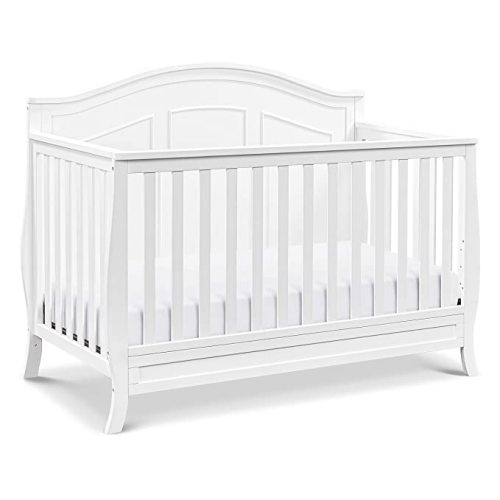 Davinci Emmett 4-in-1 Convertible Crib - GREENGUARD Gold Certified - Converts from Baby Crib to Toddler Bed, Daybed, and Full-Size Bed Effortlessly - 4 Adjustable Heights - Wooden White Crib