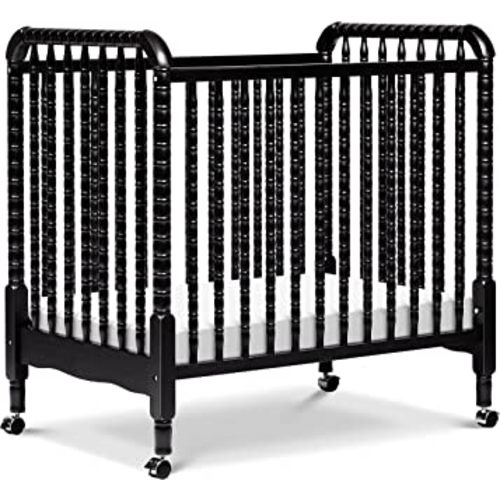 Davinci Jenny Lind 3-in-1 Convertible Mini Crib in Ebony, Removable Wheels, Greenguard Gold Certified