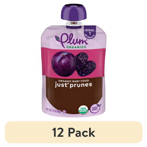 (12 pack) Plum Organics® Stage 1 Organic Baby Food Just® Prunes 3.5oz Pouch