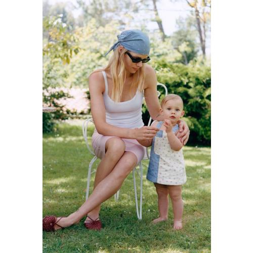 DENIM PATCHWORK FLORAL PINAFORE AND BLOOMERS - Blue / White | ZARA United States