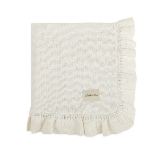 Ruffle Blanket White