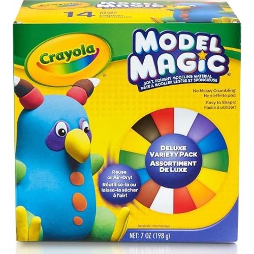 Crayola Model Magic Deluxe Variety Pack (14ct), Kids Air Dry Clay, 7oz, Bulk Modeling Clay Alternative, Gift for Kids, Ages 4+
