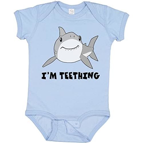 inktastic I'm Teething Cute Shark Baby Bodysuit