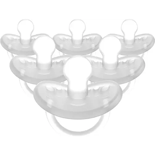 Evenflo Feeding Balance Plus Stage 2 Orthodontic Baby, Newborn and Infant Pacifier - Developed with Pediatric Feeding Specialists - 6 Months+, Clear (Pack of 6)
