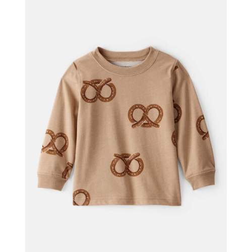 Baby Boy Pretzel Print Long-Sleeve Tee - Brown | Carter's