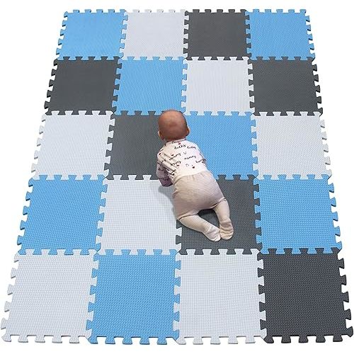 YIMINYUER® 20 Tiles (30cm×30cm×1cm Each Tile) Baby Soft Puzzle Play Mats, Kids Thick EVA Foam Floor, Toddlers & Children's Soft Interlocking Mat R01R07R12G301020