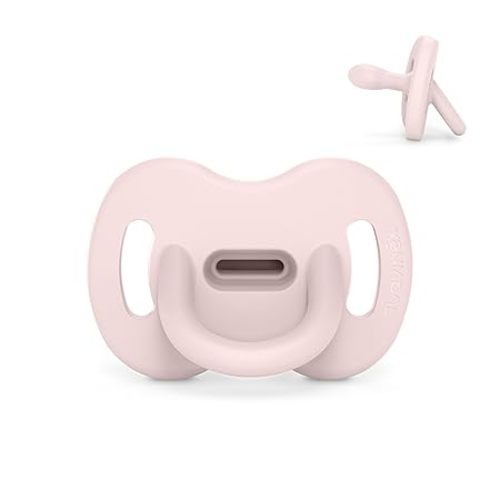 Color Essence SX PRO Silicone Baby Pacifier 1Pk, Made with 100% Soft Silicone, Baby Essentials Perfect for Breastfeeding Babies, Designed in Spain, 0-6 Mths, Rose
