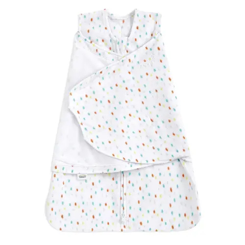 HALO Micro-Fleece Sleepsack Swaddle, 3-Way Adjustable Wearable Blanket, TOG 3.0, Confetti, Small, 3-6 Months