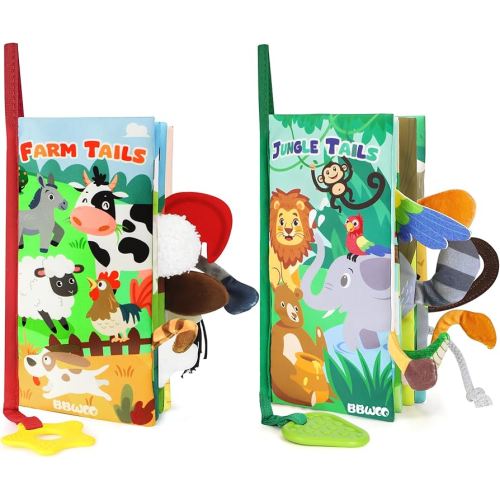 Soft Baby Book Toy - Newborn Boy Girl Shower Gift - Tummy Time Toy for Infant 0-6 6-12 Months - Touch and Feel Sensory Crinkle Book with Teether - Valentines Day Gift - Easter Basket Stuffers